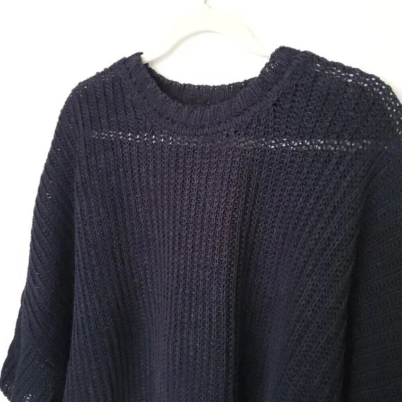 Vintage Eskandar Knit 100% Linen Sweater Womens Large Blue see through Lagenlook - Picture 4 of 16